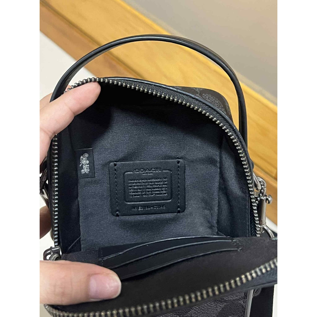 ORIG Preloved CCH Top Handle Crossbody In Signature Canvas Men Black Small Bag