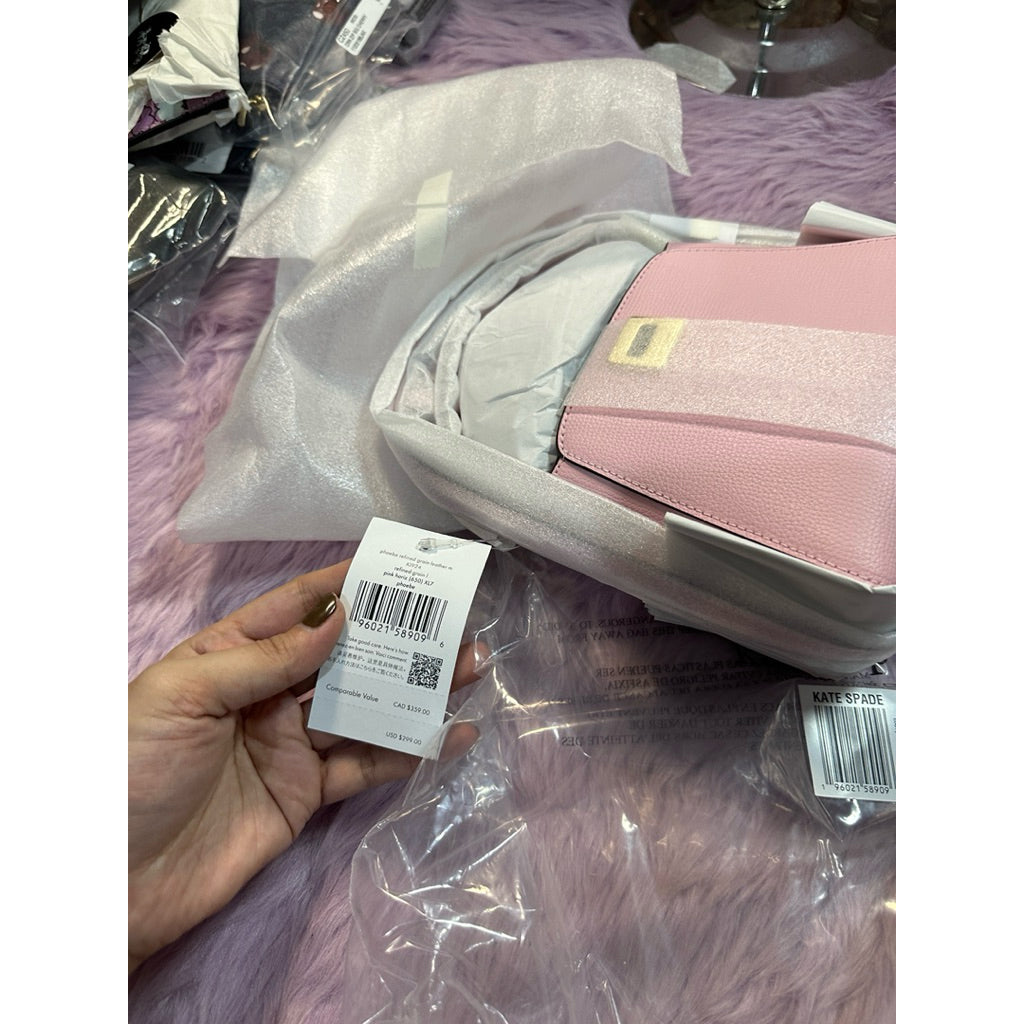 ORIG & IMPORTED KS Phoebe Mini Top Handle Crossbody Pink Black Bag