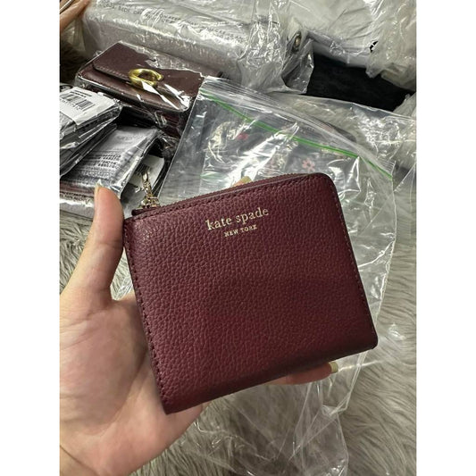 ORIG & IMPORTED KS Eva Small L-Zip Bifold Wallet in Cherrywood Red