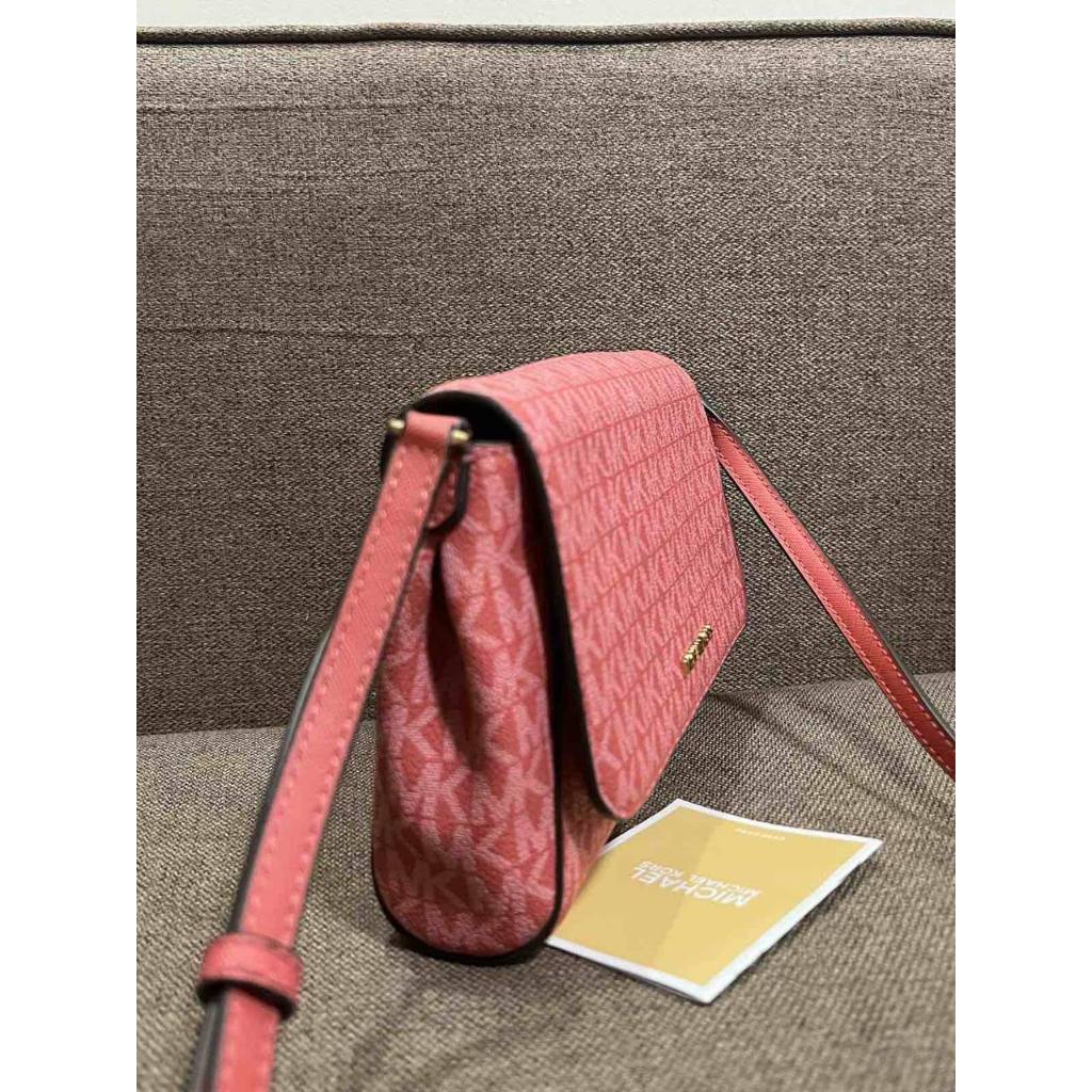 ORIG Preloved MK Medium Logo Convertible Crossbody Phone Pink Bag