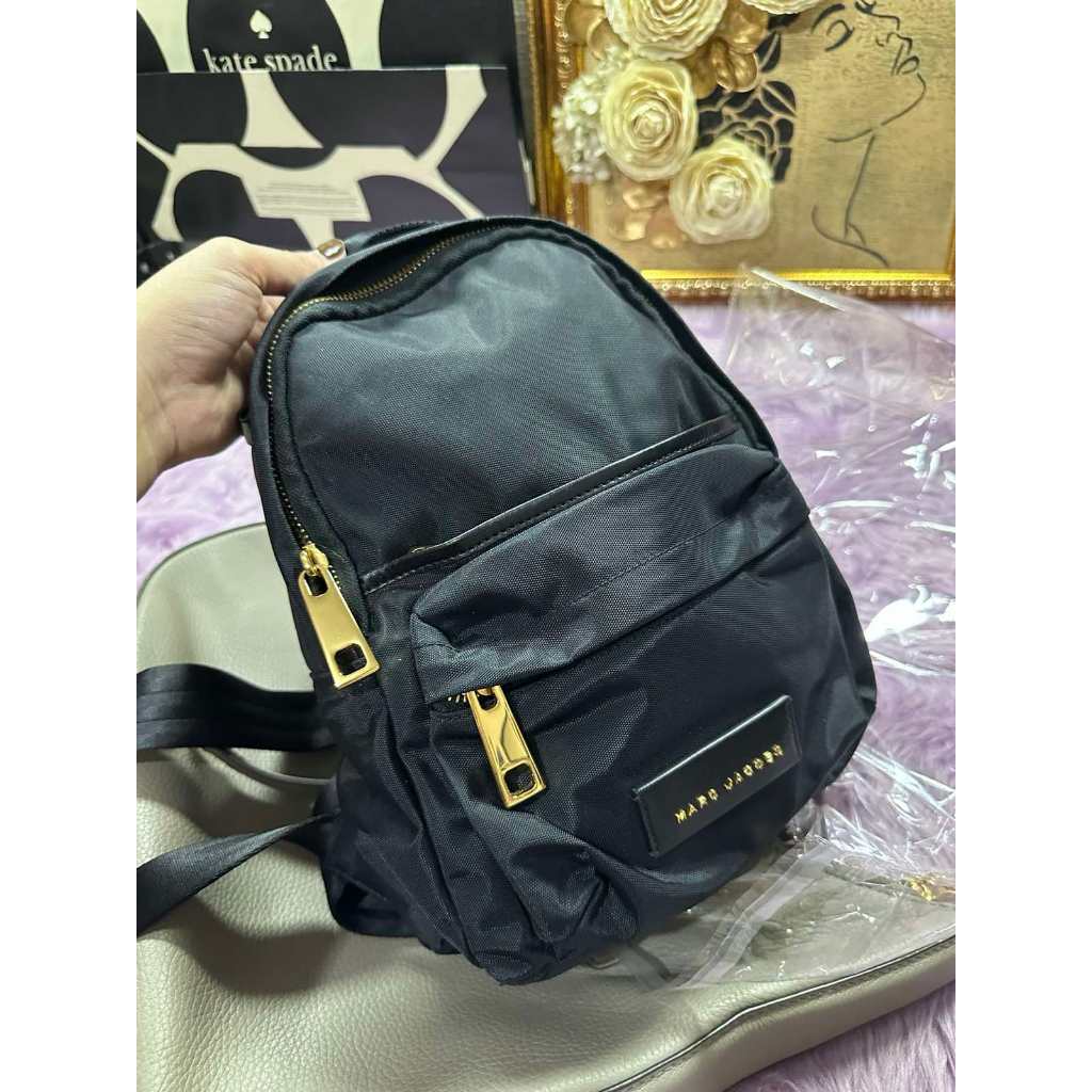 ORIG Preloved MJ Black Nylon Varsity Small Black Backpack Bag