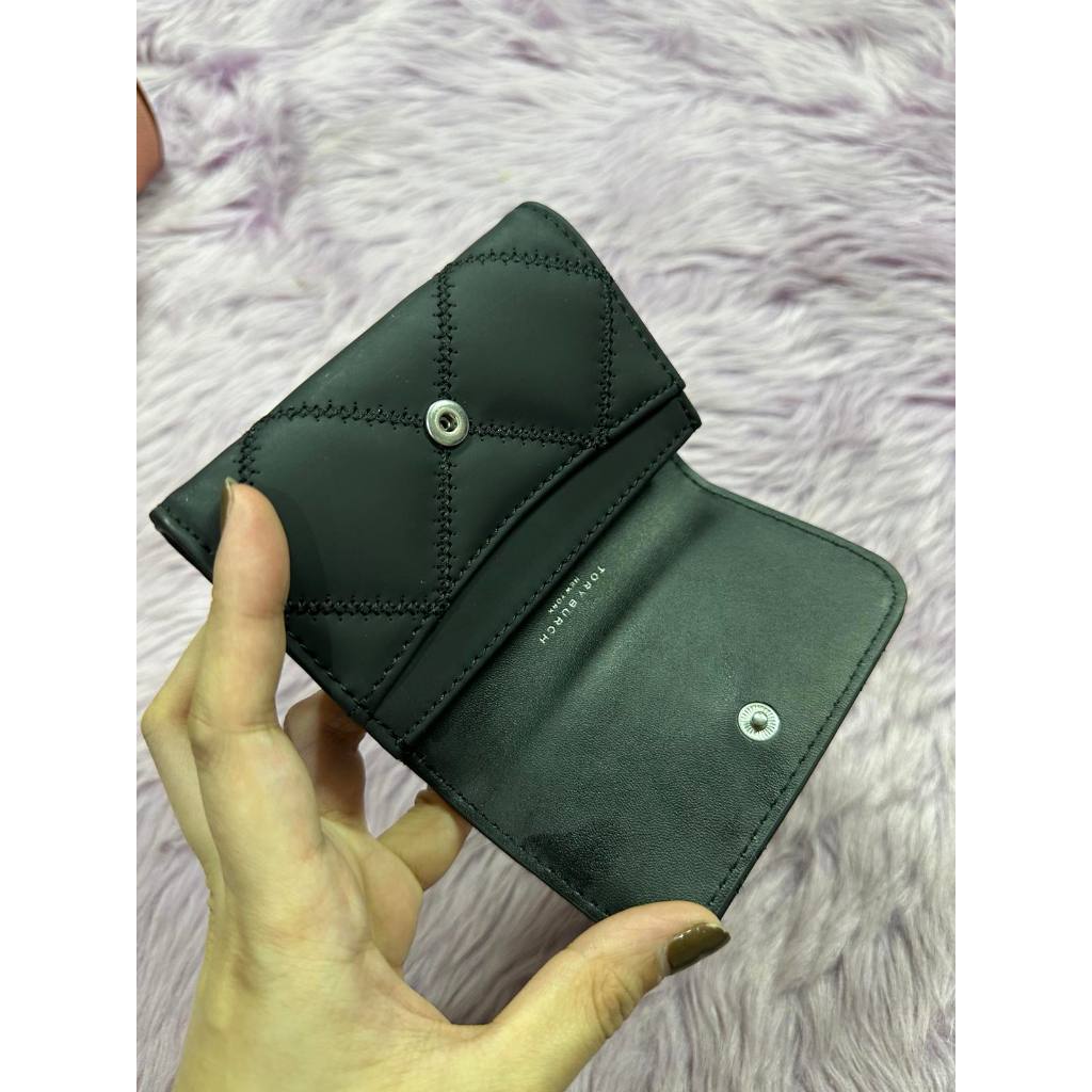 ORIG Preloved TB Willa Matte Card Case Small Black Wallet