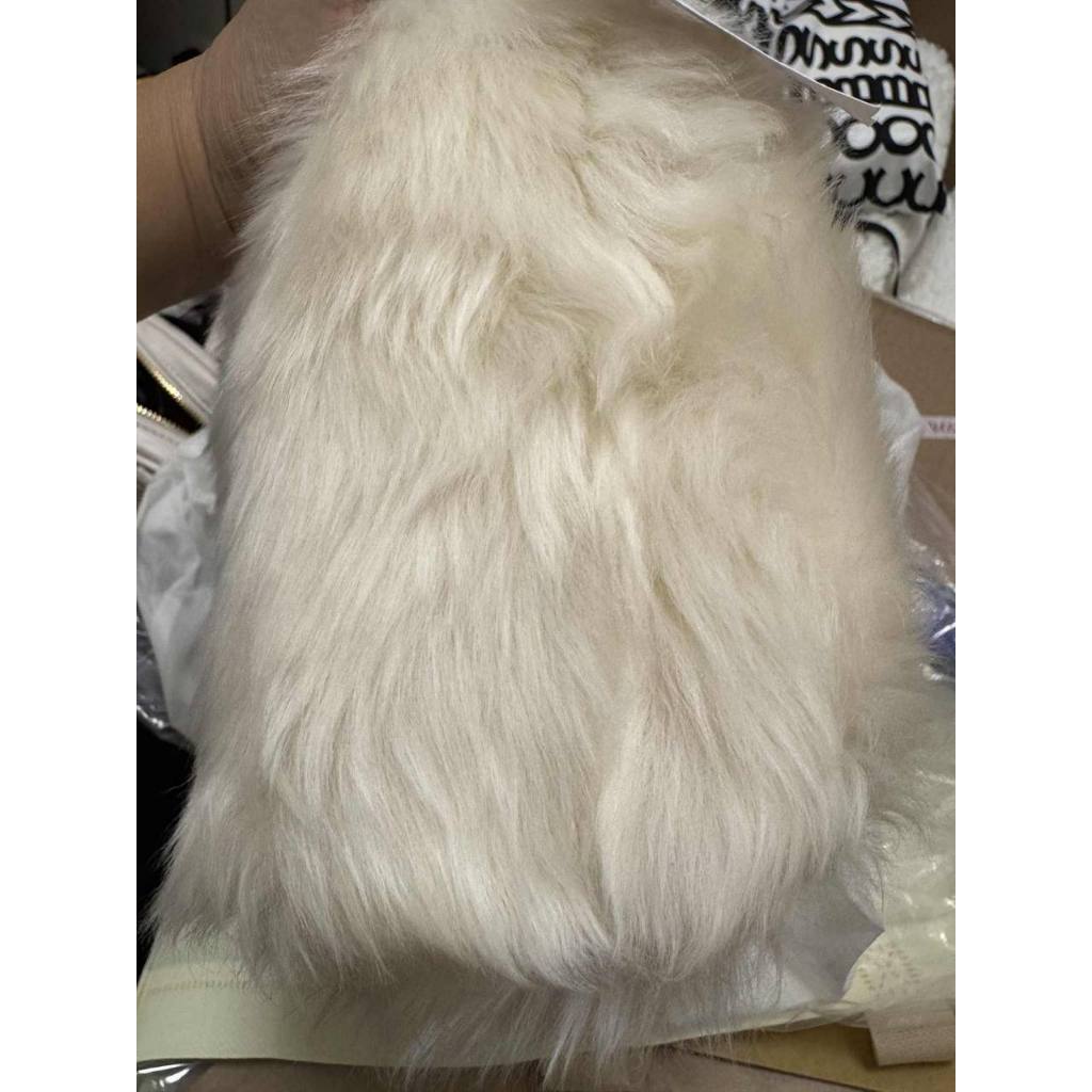 ORIG & IMPORTED CCH RARE RETAIL juliet medium shoulder shearling fur white bag