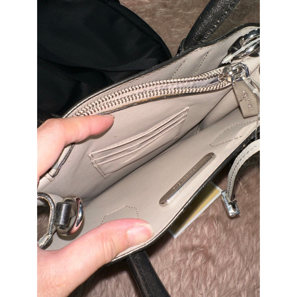 ORIG Preloved MK Mercer Medium ColorBlock Saffiano Leather Crossbody Bag Gray