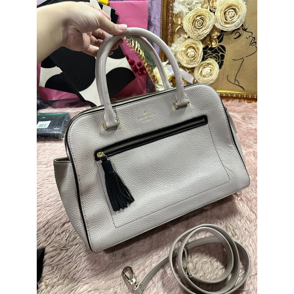 ORIG Preloved KS Kalen Chester Street Satchel Triple Compartment Taupe Bag