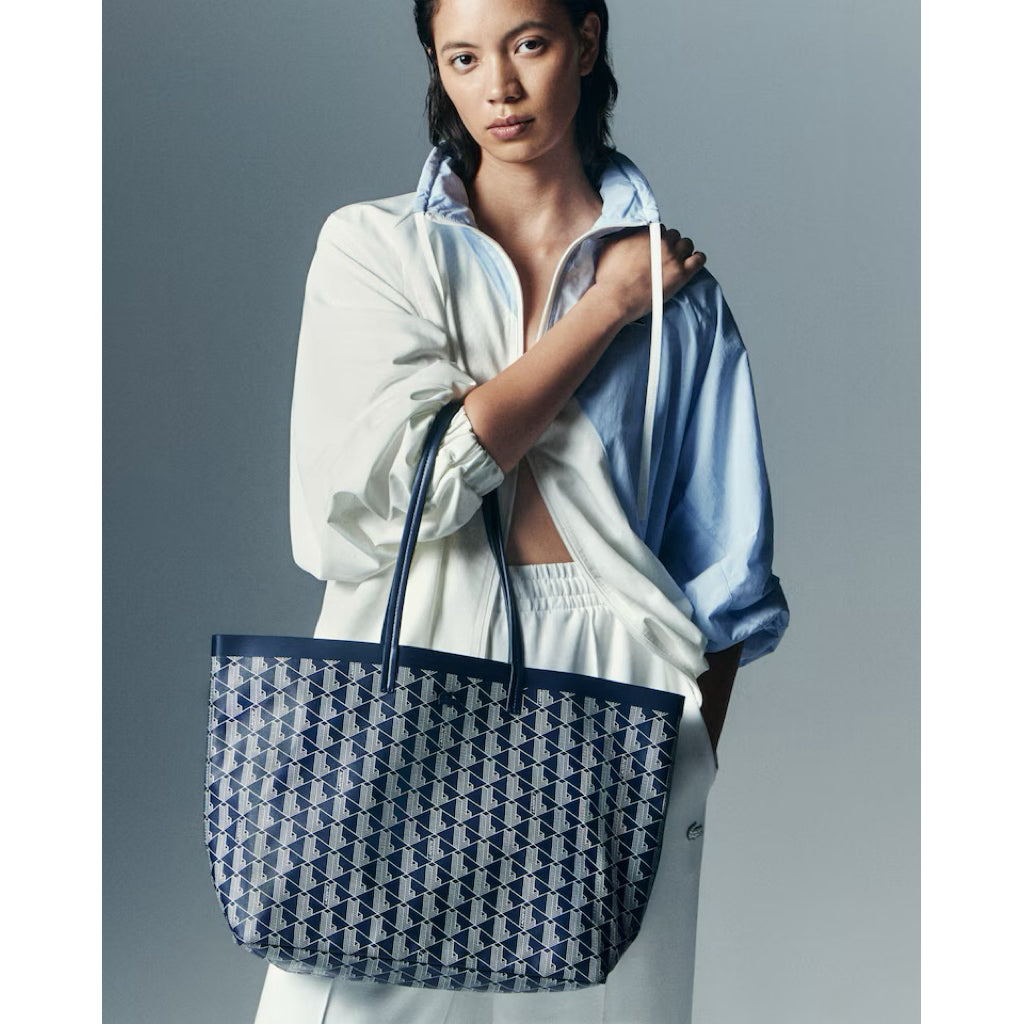 ORIG & IMPORTED LCT Women's Zely Medium & Small Tote Bag with Pouch Beige Chipmunk Black Blue