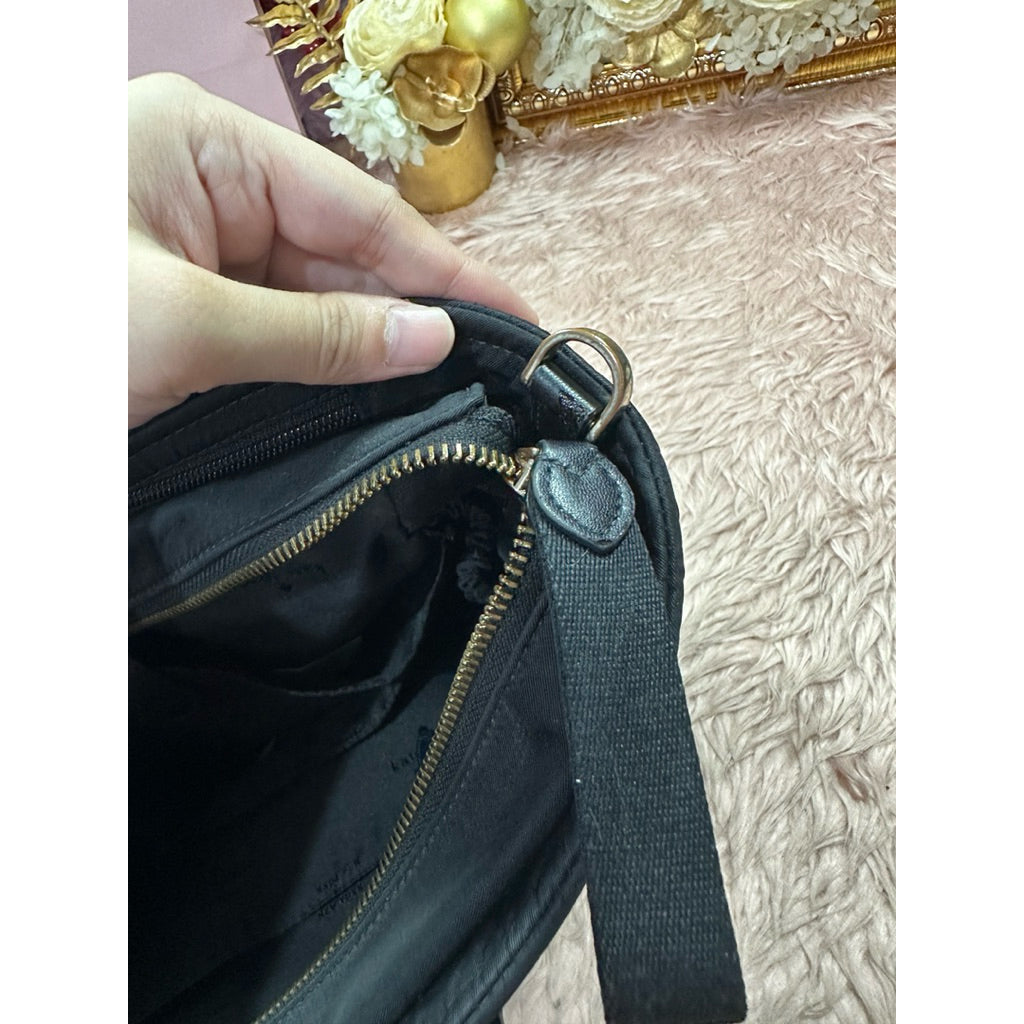 ORIG Preloved KS Chelsea Medium Satchel Nylon Bag - Black