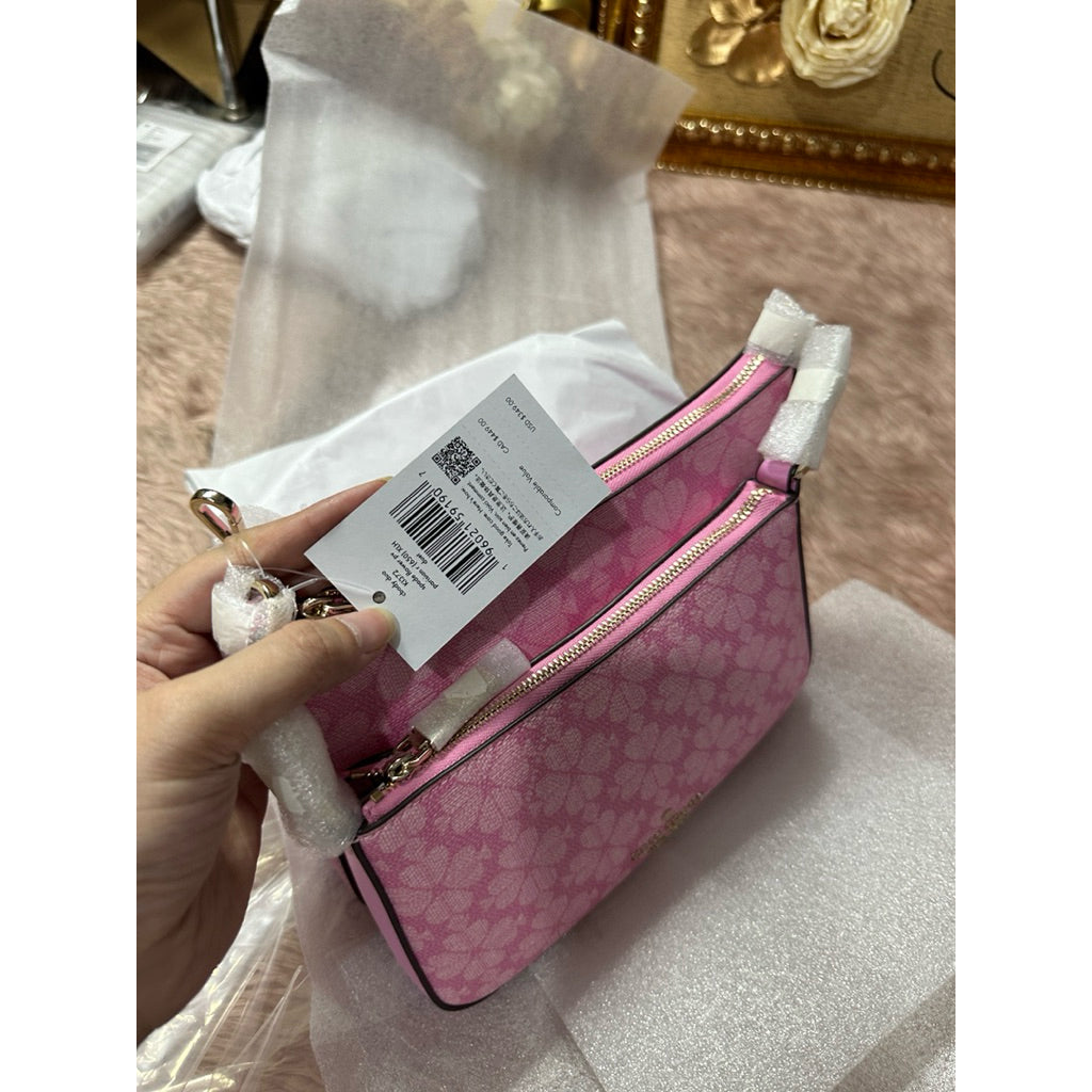 AUTHENTIC/ORIGINAL KS Spade Flower Small Dual Crossbody Bag Pink