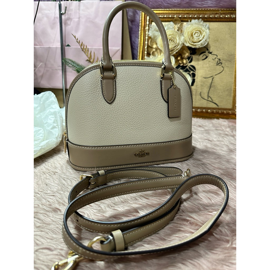AUTHENTIC/ORIGINAL CCH Sabrina Satchel Bag In Colorblock Beige Taupe