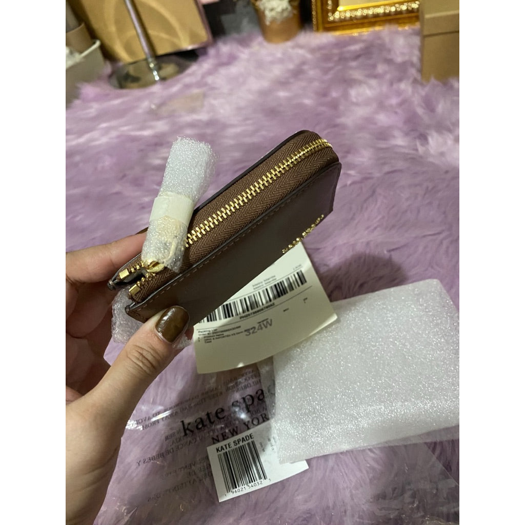 ORIG & IMPORTED KS Devin Zip Card Case Brown Wallet