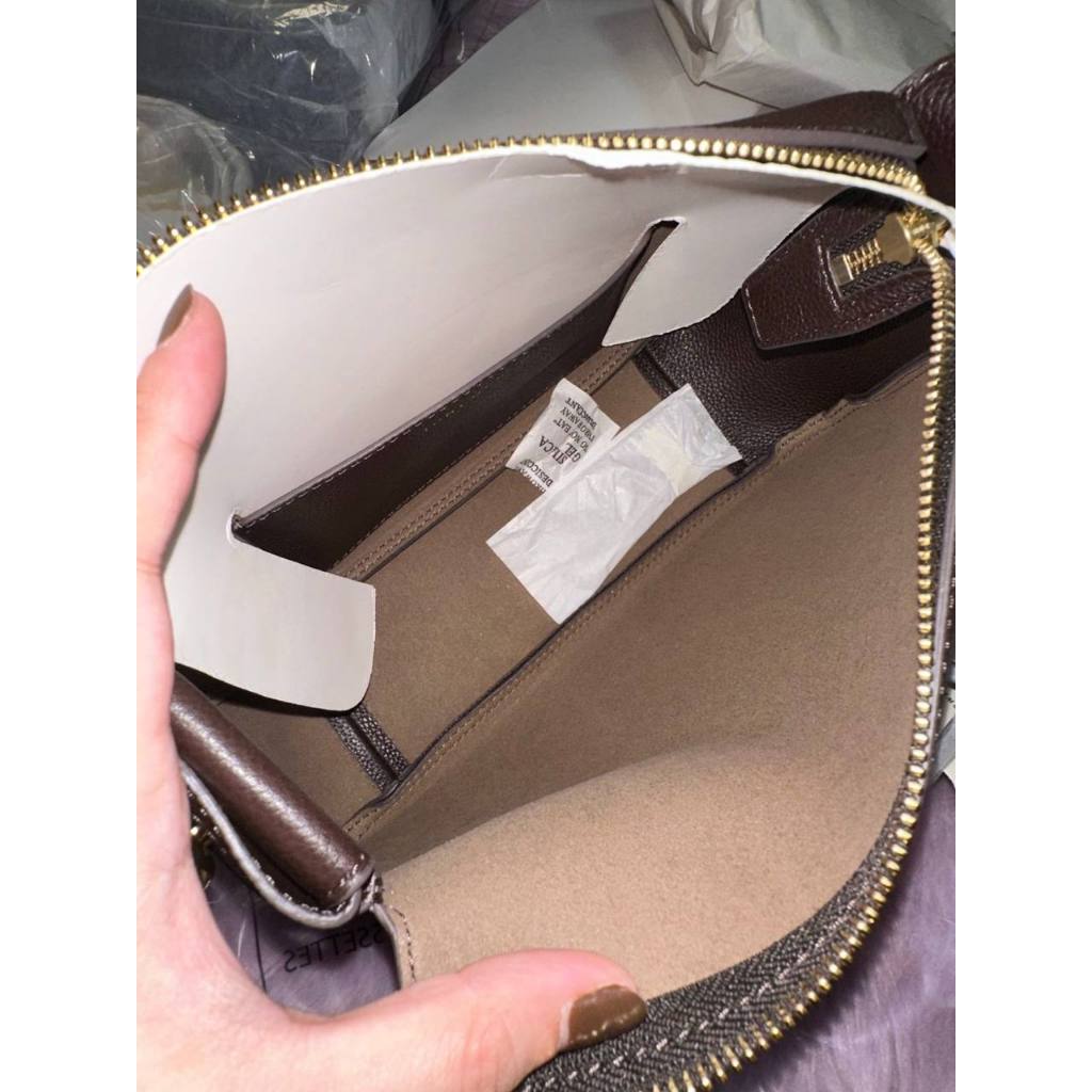 ORIG & IMPORTED TBurch Small Romy Leather Shoulder Bag Deep Brown