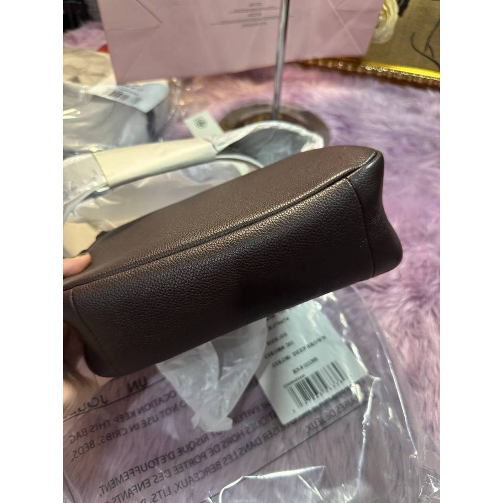 ORIG & IMPORTED TBurch Small Romy Leather Shoulder Bag Deep Brown