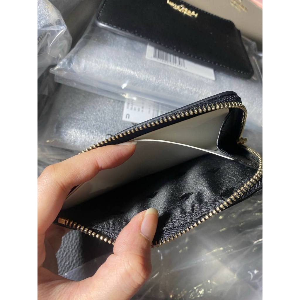 ORIG & IMPORTED KS Darcy Medium L Zip Card Holder Black Wallet