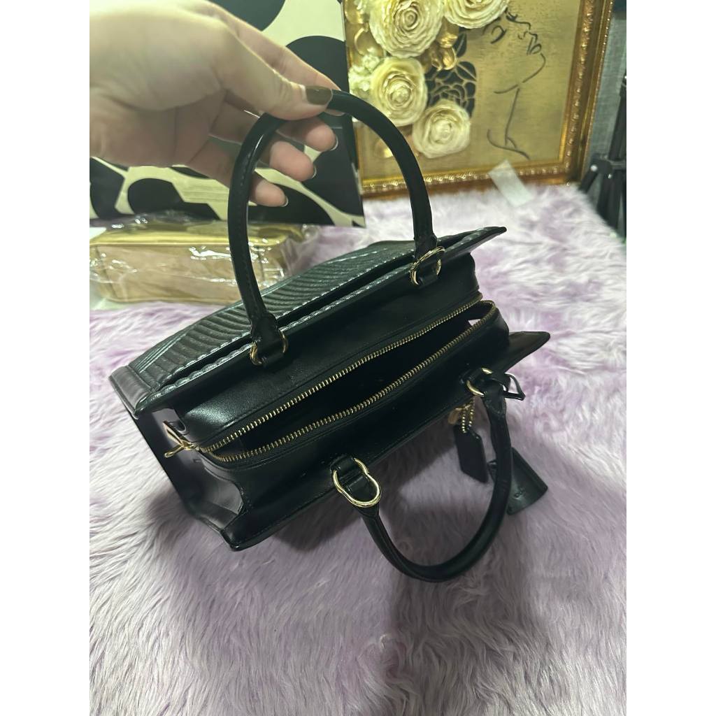 ORIG Preloved CCH  RARE Zoe Carryall Quilted Black Satchel Bag