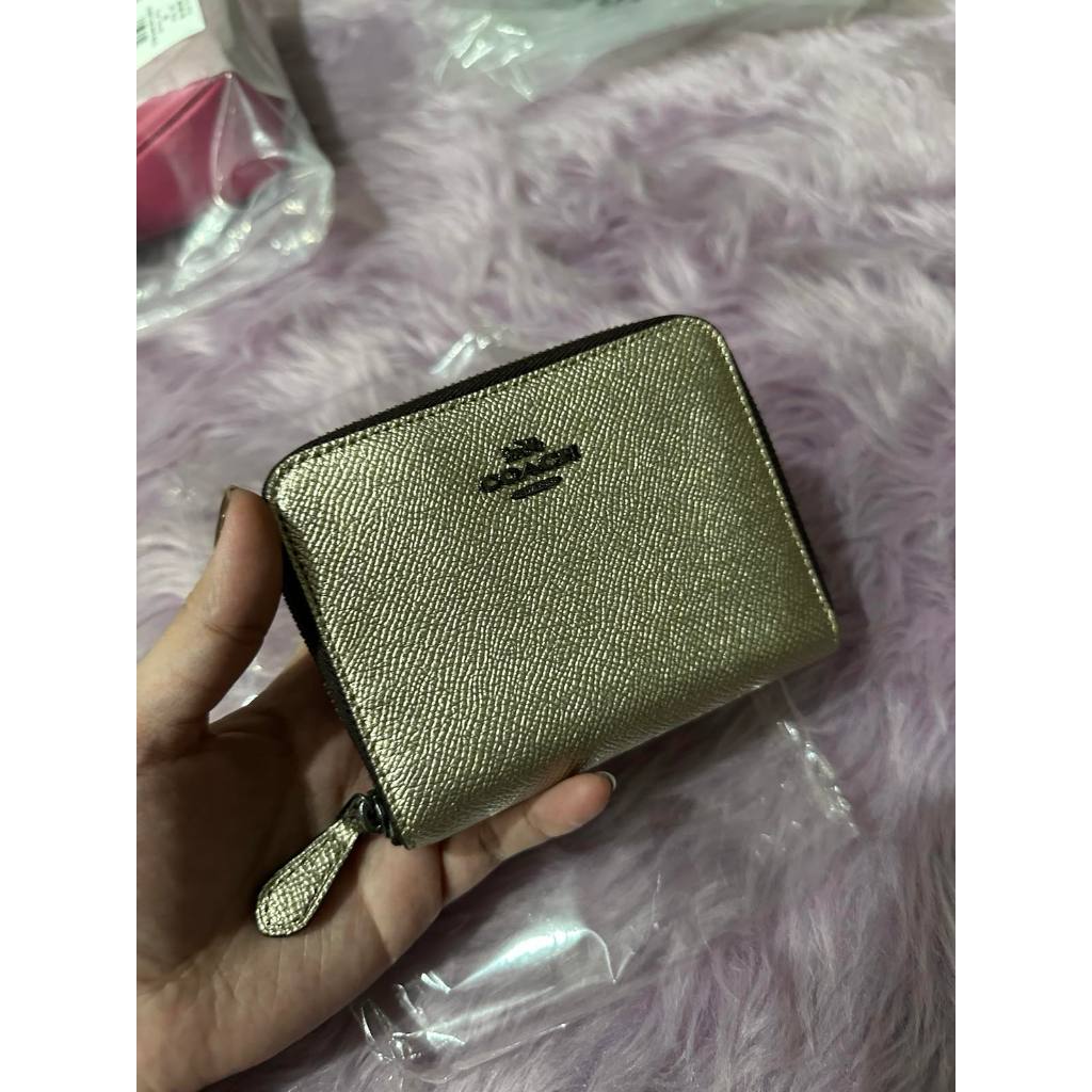 ORIG & IMPORTED WITH FLAW CCH Small Zip Around Wallet Brown Bronze