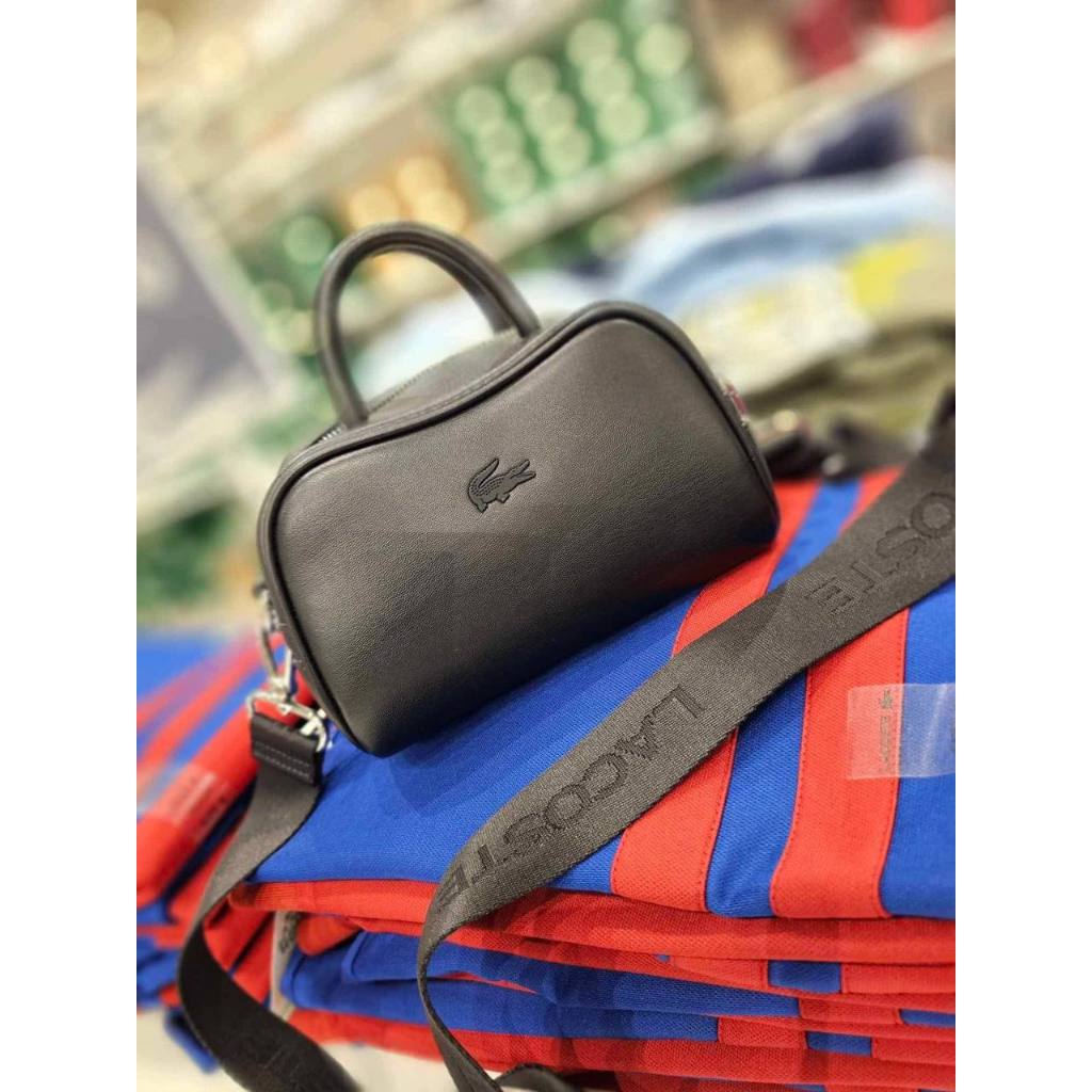 ORIG & IMPORTED Lacoste Mini Lora Leather Purse Black Bag