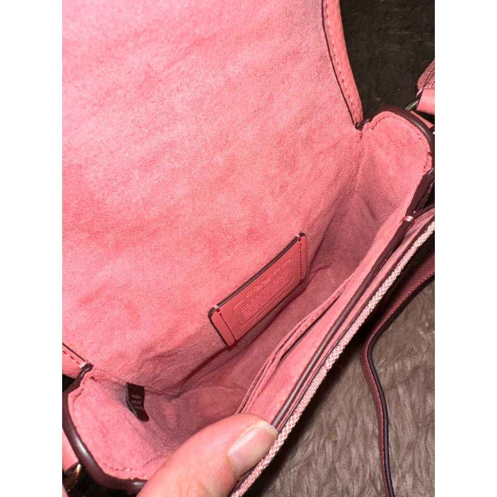 ORIG Preloved CCH North/South Lonnie Small Phone Pink Bag in Signature Jacquard