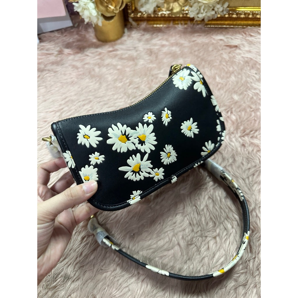 ORIG & IMPORTED CCH Swinger Bag 20 With Floral Print Small Black Bag