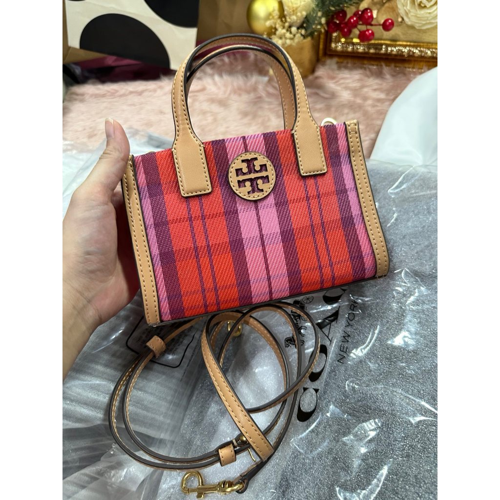 ORIG Preloved TBurch Nylon Mesh Mini Tote Pink Bag