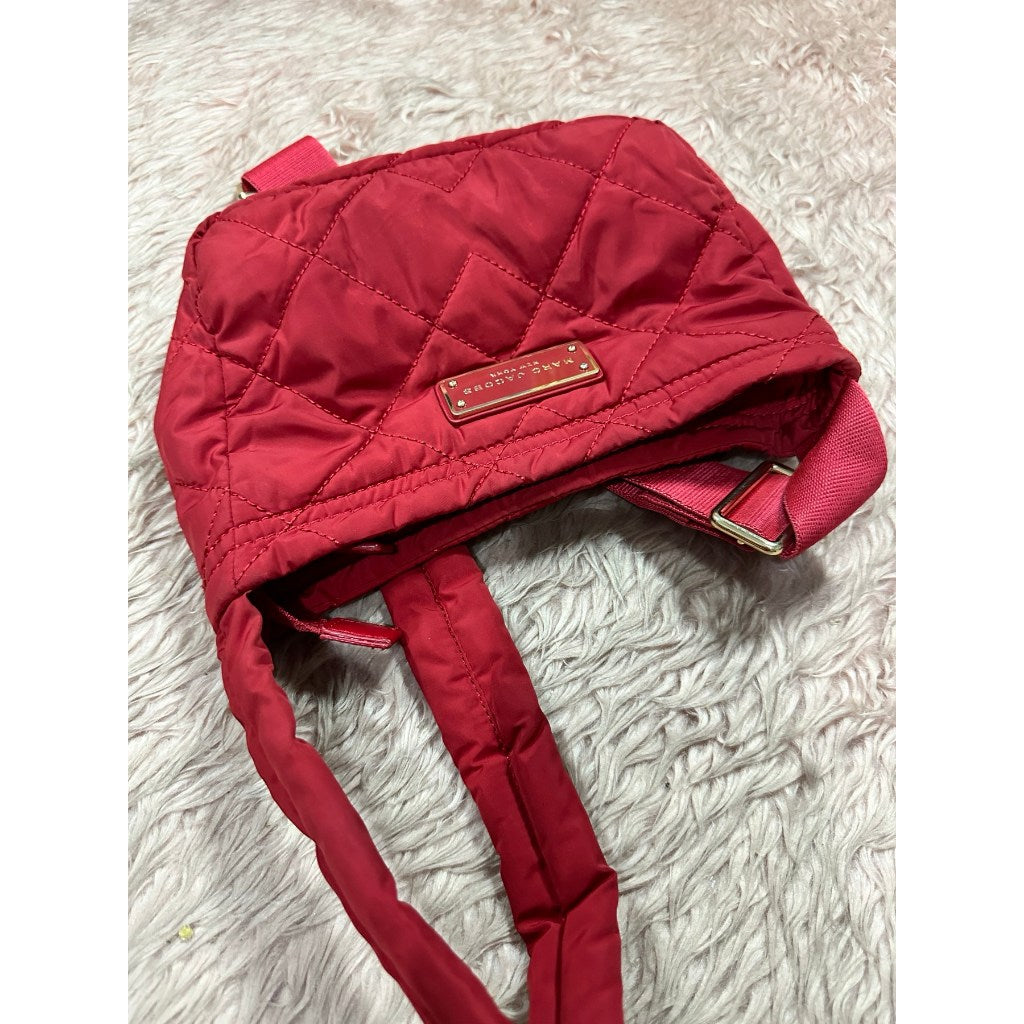 ORIG Preloved MJ Quilted Nylon Crossbody Small Bag in Cherry Red