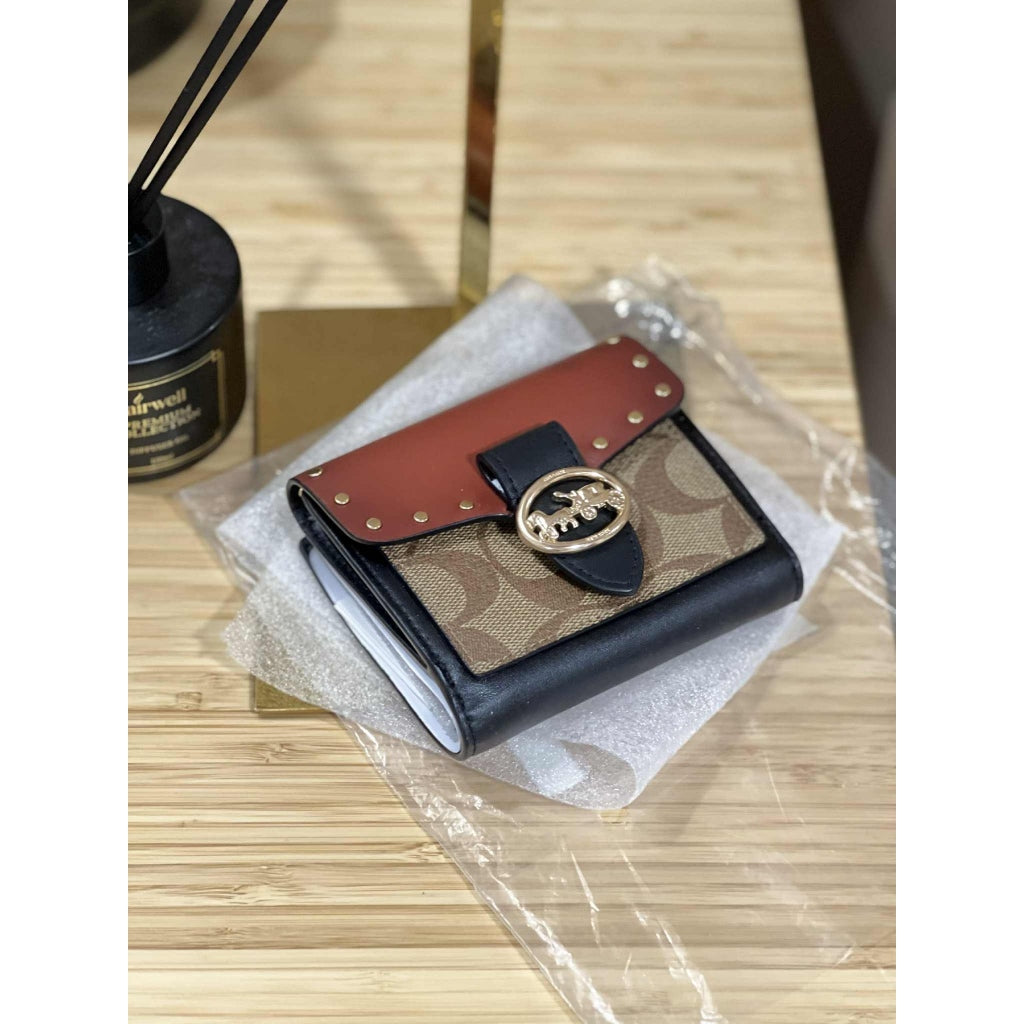 ORIG & IMPORTED CCH Georgie Small Wallet In Colorblock Signature Canvas With Rivets
