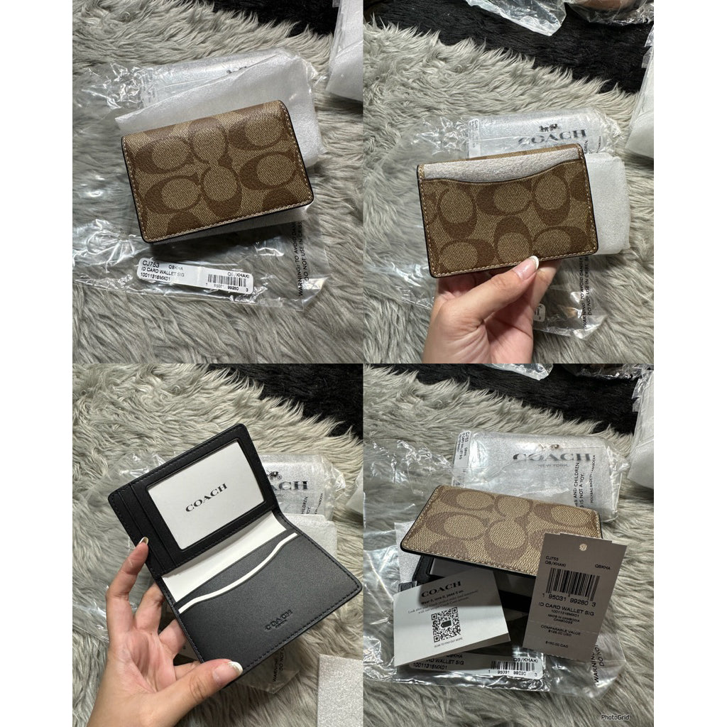 ORIG & IMPORTED CCH ID Wallet In Signature Canvas Small Men Card Holder Wallet