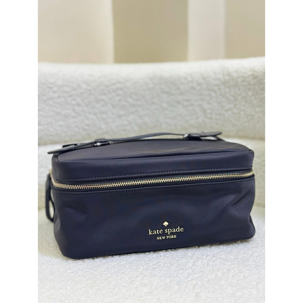 ORIG & IMPORTED Kate Spade KS Chelsea Travel Cosmetic Case Nylon Black Pouch