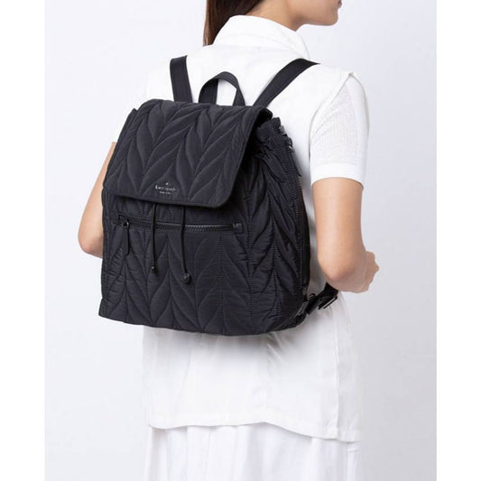 ORIG Preloved KS Ellie Large Flap Backpack Nylon Black Bag