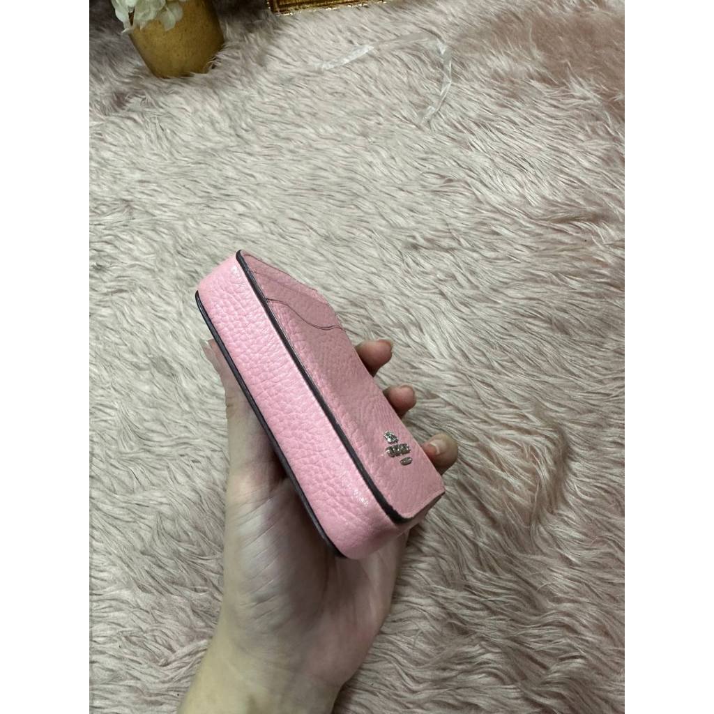 ORIG Preloved CCH Zip Card Case Small Pink Wallet