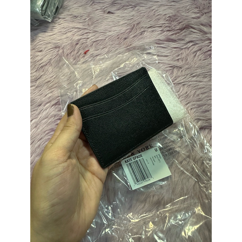 ORIG & IMPORTED KS Morgan Bow Embellished Cardholder Black Card Wallet