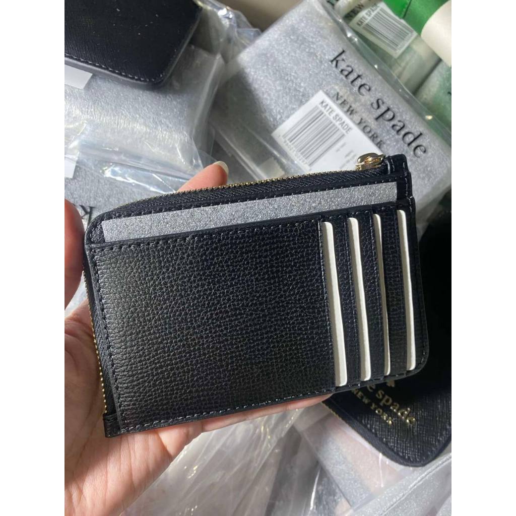 ORIG & IMPORTED KS Darcy Medium L Zip Card Holder Black Wallet