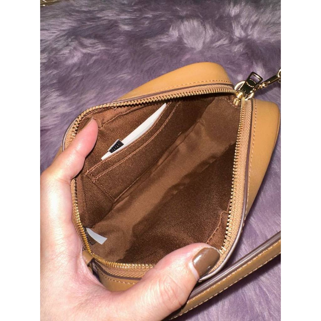ORIG Preloved CCH Jamie Wristlet In Khaki Saddle Brown Small Bag