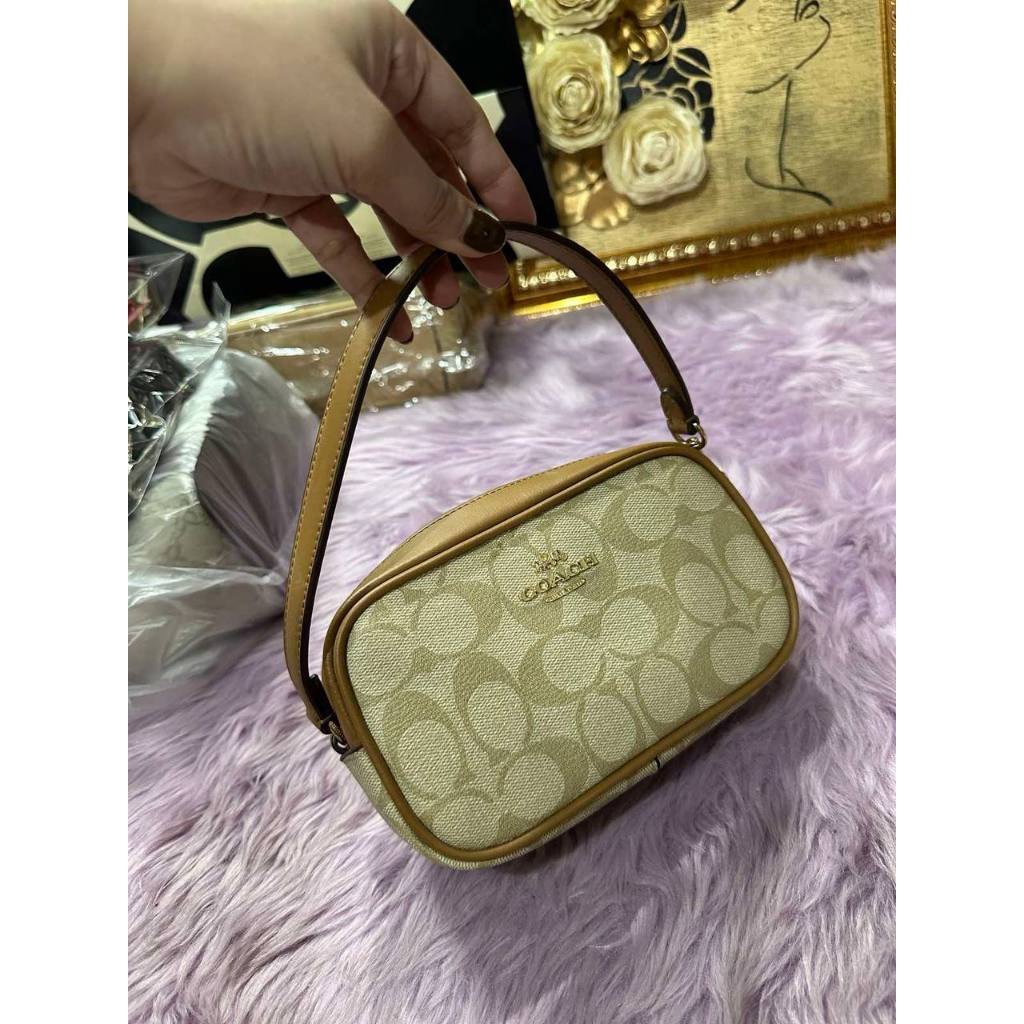ORIG Preloved CCH Jamie Wristlet In Khaki Saddle Brown Small Bag