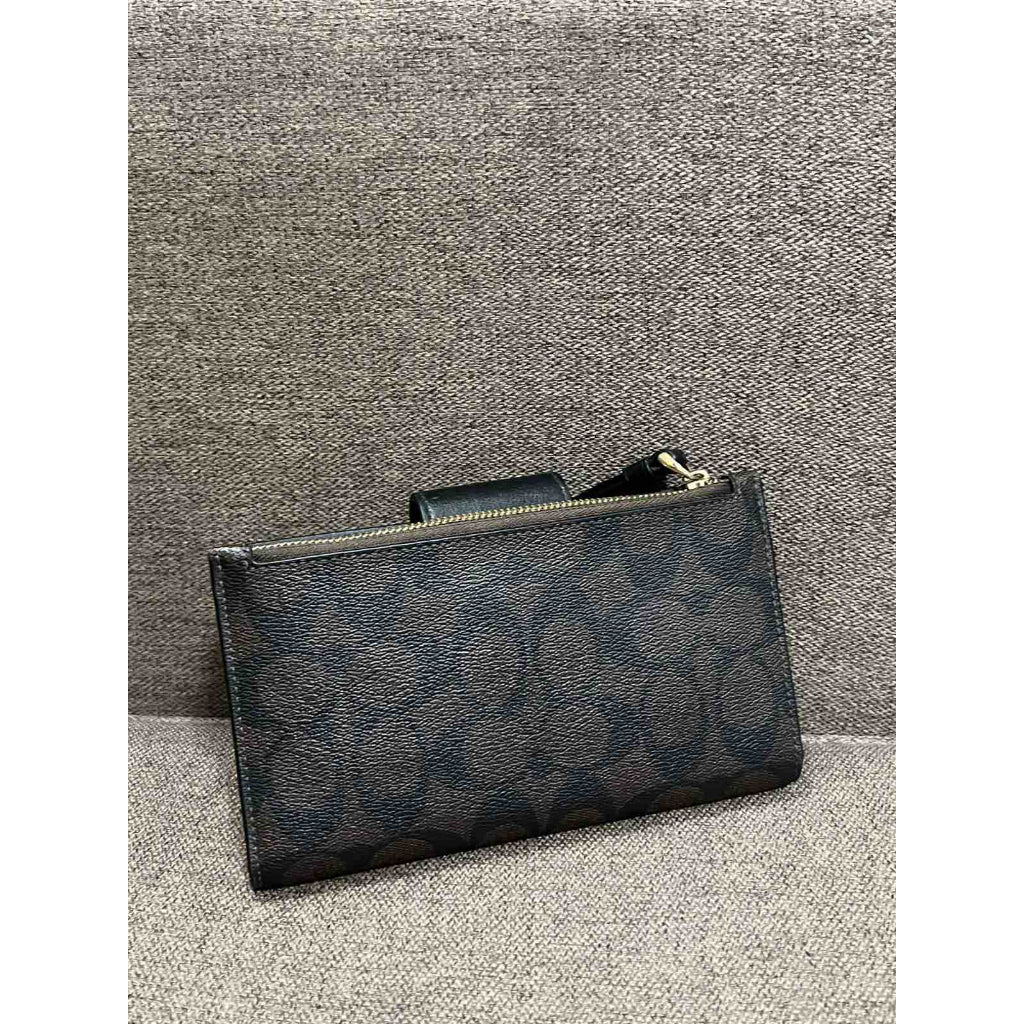 ORIG Preloved CCH Phone Long Wallet In Signature Canvas Brown