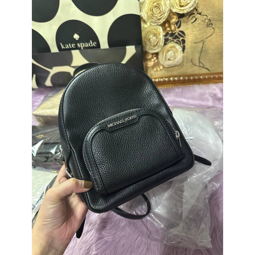 ORIG Preloved MK Jaycee XS Small Pebbled Leather Convertible Backpack Black Bag