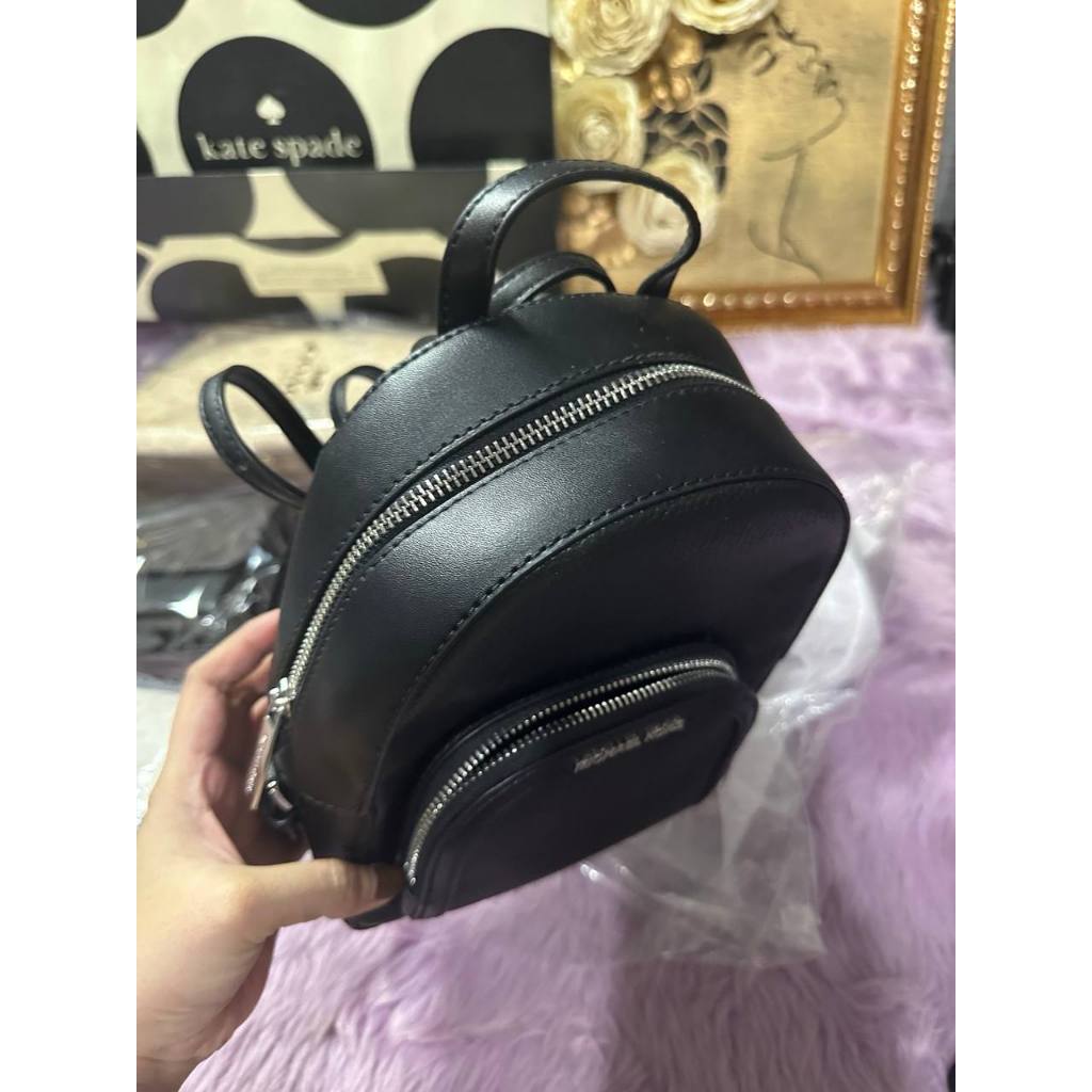 ORIG Preloved MK Jaycee XS Small Pebbled Leather Convertible Backpack Black Bag