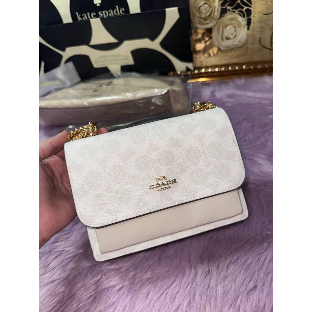 ORIG & IMPORTED CCH Mini Klare Crossbody Small Bag In Signature Canvas in GLACIER WHITE