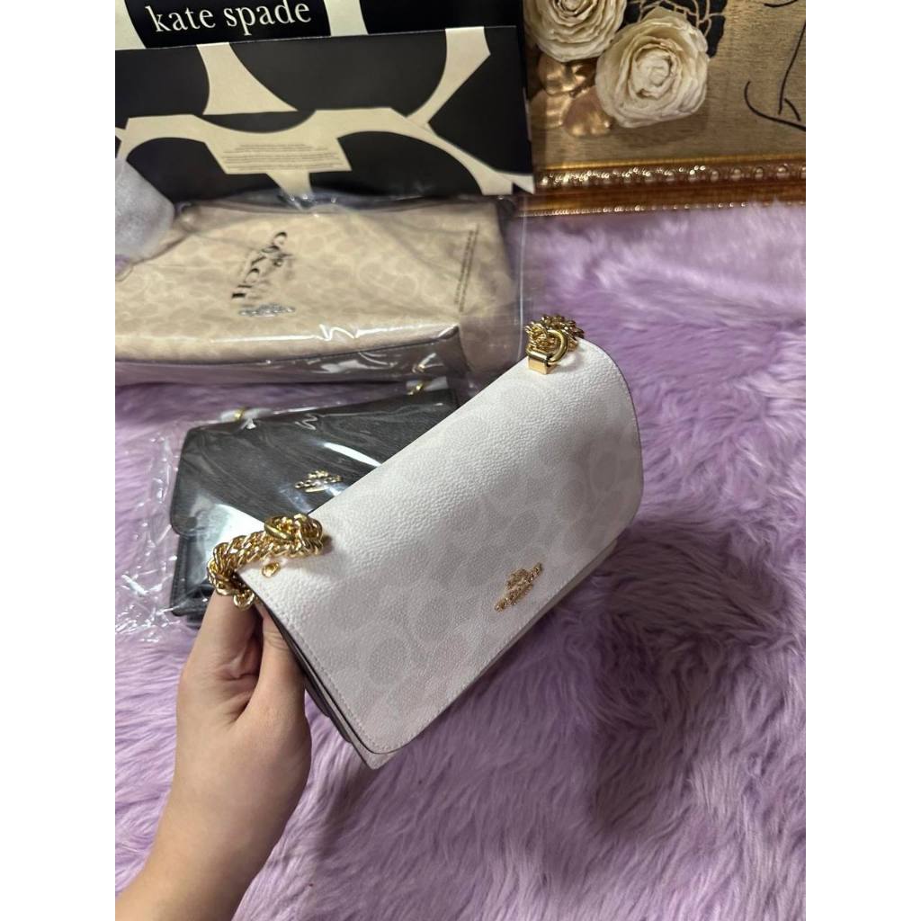 ORIG & IMPORTED CCH Mini Klare Crossbody Small Bag In Signature Canvas in GLACIER WHITE