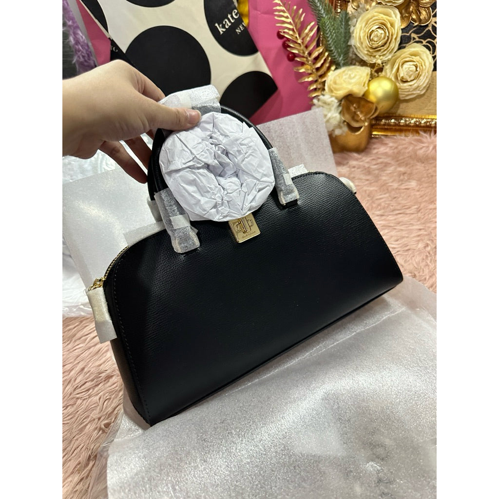 ORIG & IMPORTED KS Phoebe East West Satchel Medium Black Bag