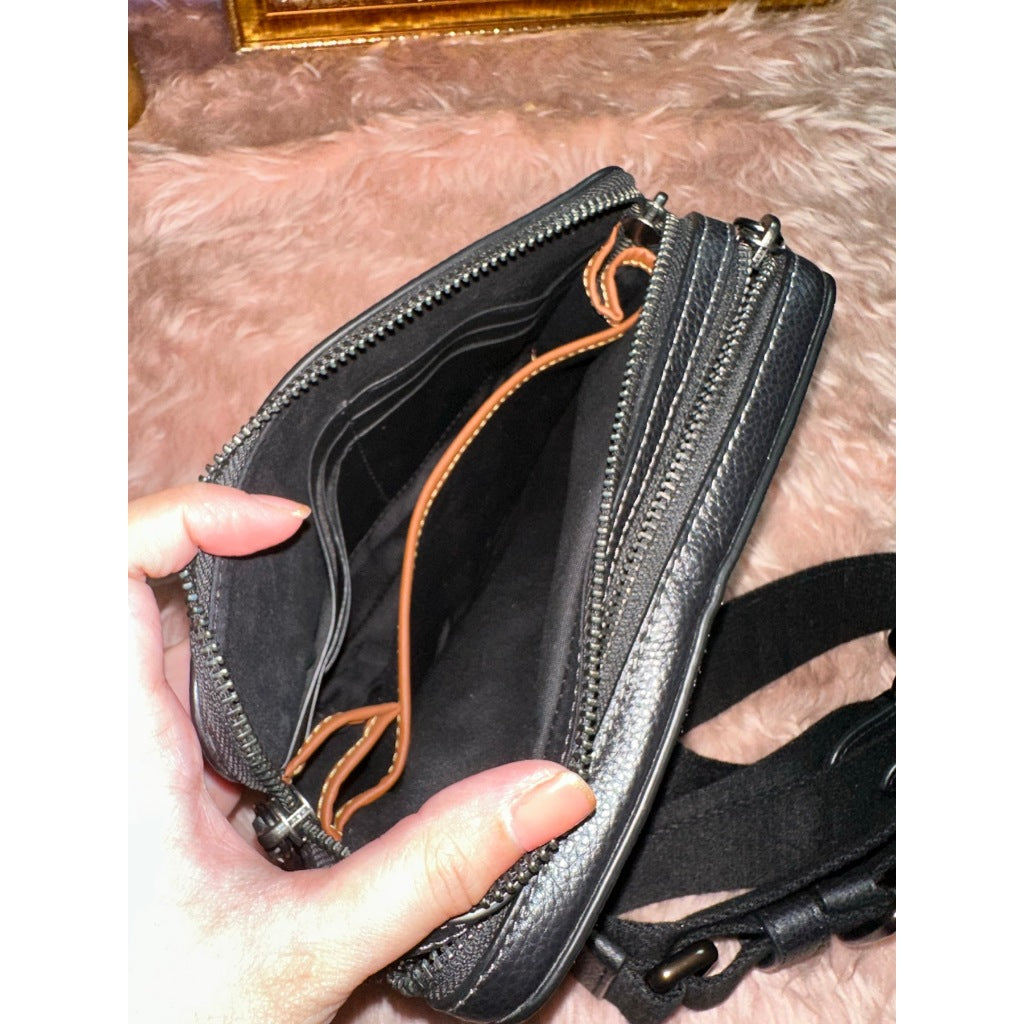 ORIG & IMPORTED CCH Charter Crossbody Small Men Black Bag 19 In Maxi Signature Leather