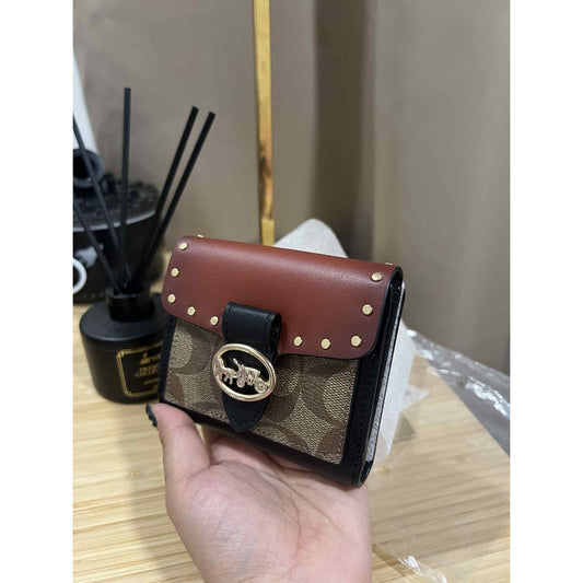 ORIG & IMPORTED CCH Georgie Small Wallet In Colorblock Signature Canvas With Rivets