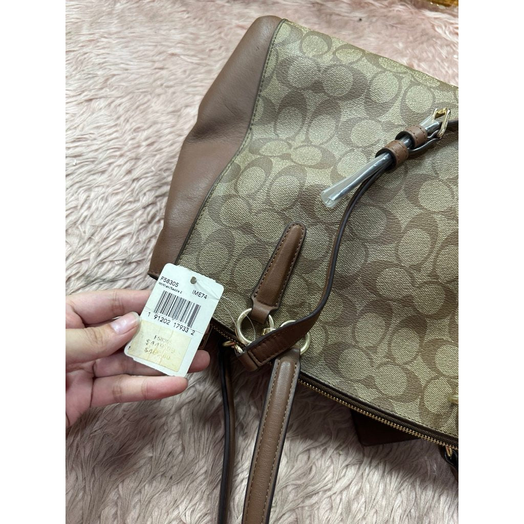 ORIG Preloved CCH CHRISTIE CARRYALL KHAKI LARGE TOTE SATCHEL BROWN BAG