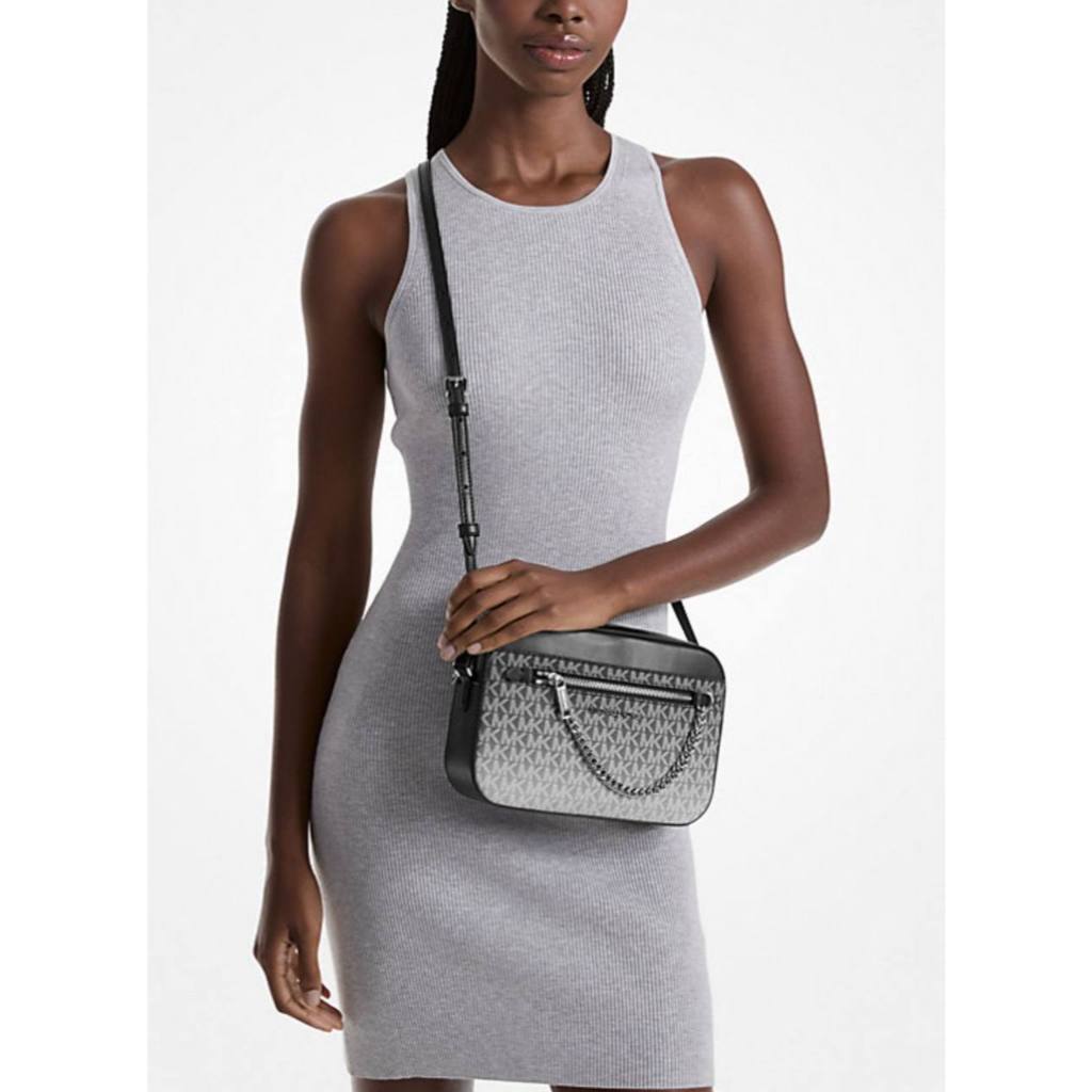 ORIG & IMPORTED MK Jet Set Ombre Chain Crossbody Body Bag Black/Brown