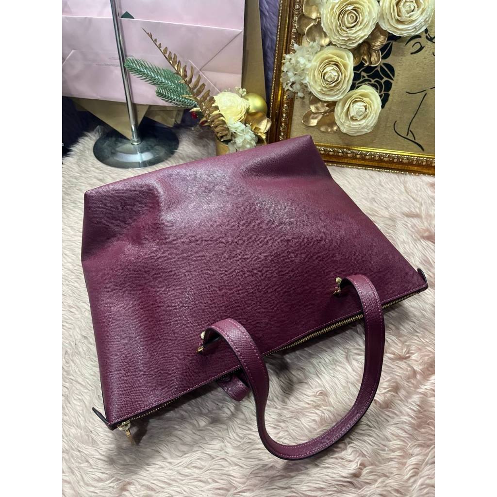 ORIG Preloved CCH Crossgrain Leather Gallery Tote Pink Fuchsia Bag