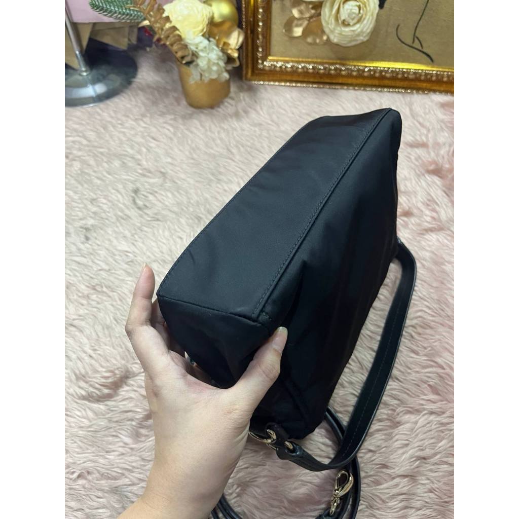 ORIG Preloved KS Blake Avenue Miri Nylon Flap Small Black Bag