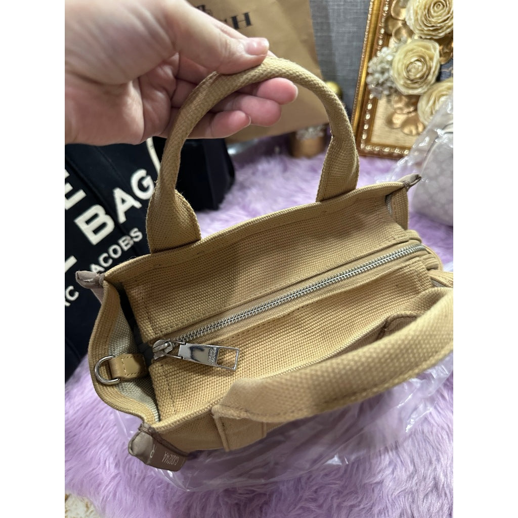 ORIG Preloved MJ The Jacquard Small Tote Bag Camel Brown