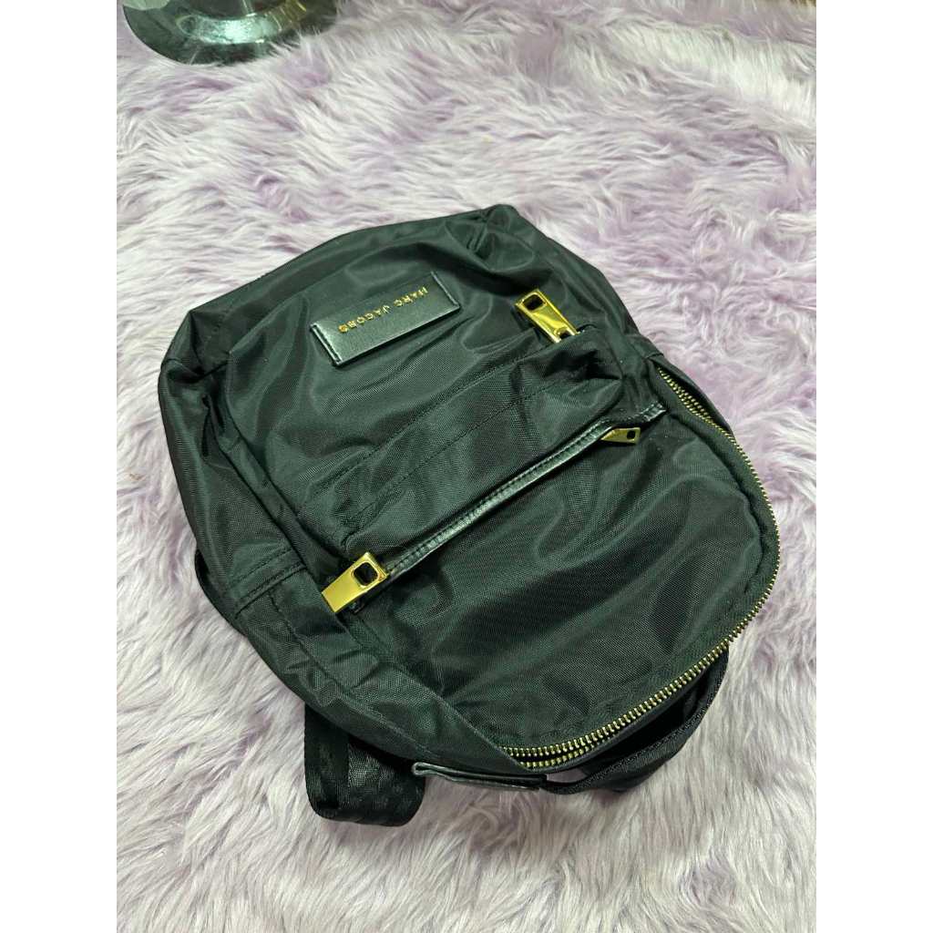 ORIG Preloved MJ Black Nylon Varsity Small Black Backpack Bag