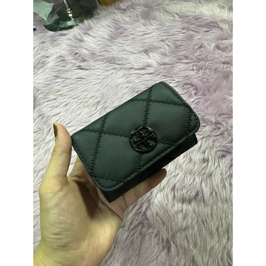 ORIG Preloved TB Willa Matte Card Case Small Black Wallet
