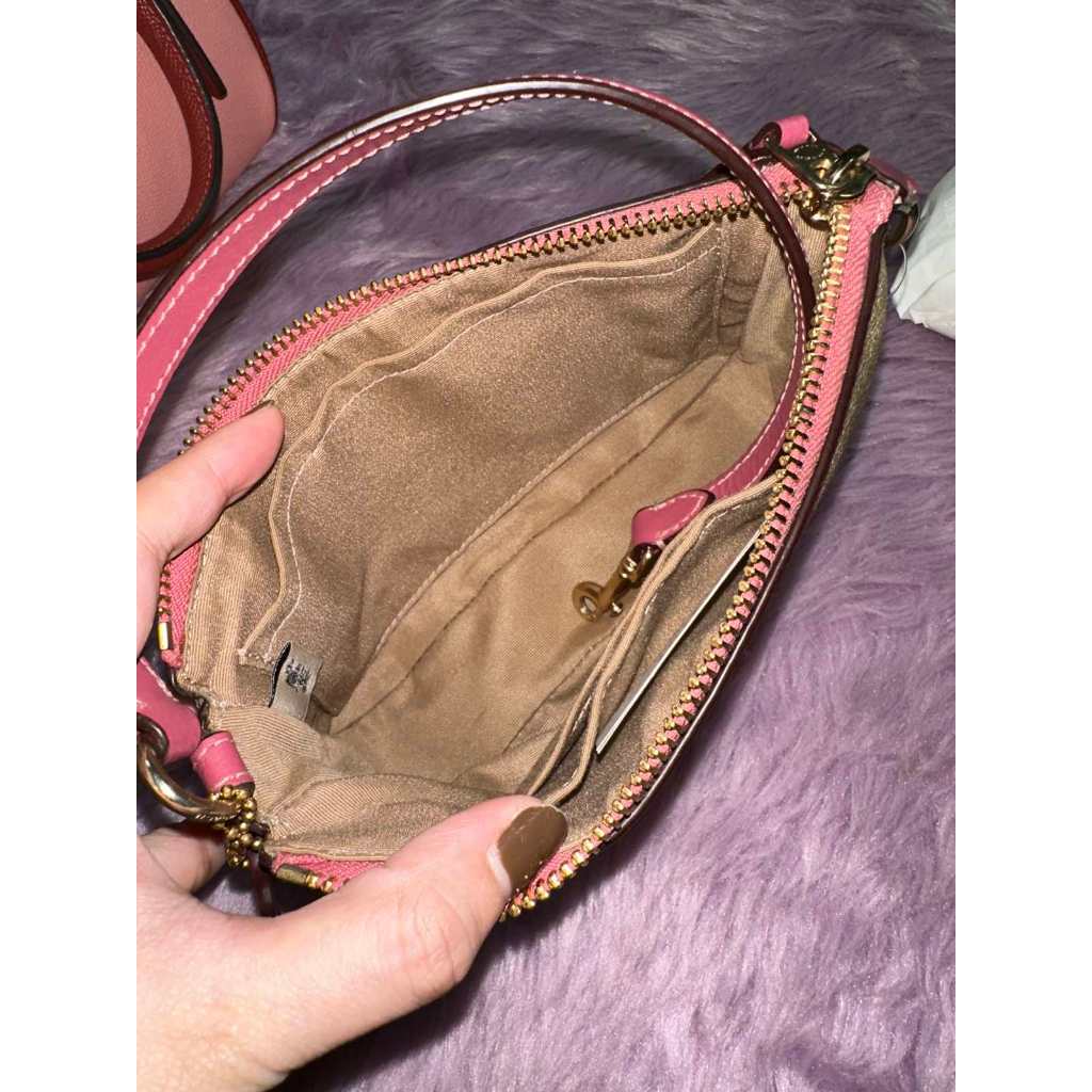 ORIG Preloved CCH Nolita 19 In Signature Canvas With Stripe Heart Print Small Bag