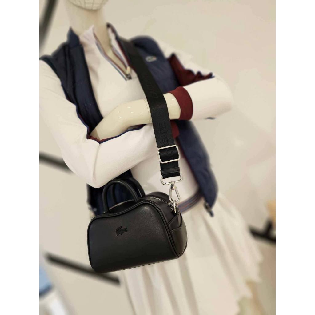 ORIG & IMPORTED Lacoste Mini Lora Leather Purse Black Bag